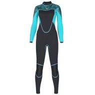 Micosuza Women Full Body Wetsuits with Premium 2mm Neoprene Long Sleeve Long Leg Back Zip for Diving Snorkeling Surfing Swimming