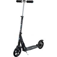 Micro Kickboard - Suspension Scooter - Two Wheeled, Fold-to-Carry Swiss-Designed Micro Scooter for Teens & Adults with Large Wheels and Patented Suspension for Ages 13+ (Black)