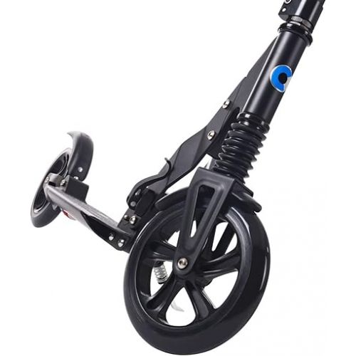  Micro Kickboard - Suspension Scooter - Two Wheeled, Fold-to-Carry Swiss-Designed Micro Scooter for Teens & Adults with Large Wheels and Patented Suspension for Ages 13+ (Black)