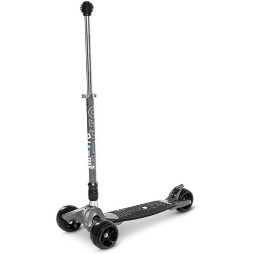  Micro Kickboard - Kickboard Monster - Three Wheeled, Lean-to-Steer Swiss-Designed Micro Scooter for Teens & Adults with Wide Wheels and Two Steering Options for Ages 13+ (Grey/Black)