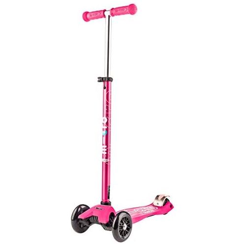  Micro Kickboard - Maxi Deluxe 3-Wheeled, Lean-to-Steer, Swiss-Designed Micro Scooter for Kids, Ages 5-12 - Pink