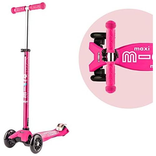  Micro Kickboard - Maxi Deluxe 3-Wheeled, Lean-to-Steer, Swiss-Designed Micro Scooter for Kids, Ages 5-12 - Pink