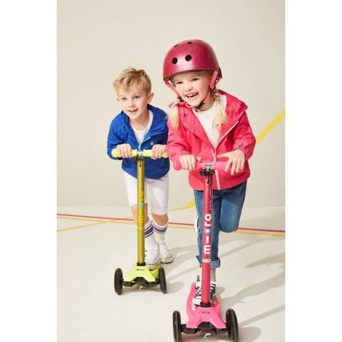  Micro Kickboard - Maxi Deluxe 3-Wheeled, Lean-to-Steer, Swiss-Designed Micro Scooter for Kids, Ages 5-12 - Pink