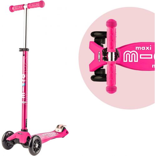  Micro Kickboard - Maxi Deluxe 3-Wheeled, Lean-to-Steer, Swiss-Designed Micro Scooter for Kids, Ages 5-12 - Pink