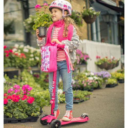  Micro Kickboard - Maxi Deluxe 3-Wheeled, Lean-to-Steer, Swiss-Designed Micro Scooter for Kids, Ages 5-12 - Pink