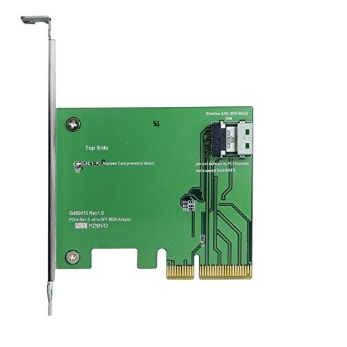  Micro SATA Cables Slim SAS (SFF-8654) to PCIe 4 Lane Adapter