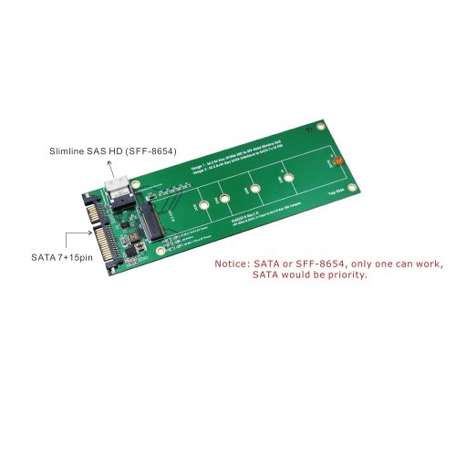  Micro SATA Cables Slimline SAS (SFF-8654) and SATA to M.2 SSD Adapter