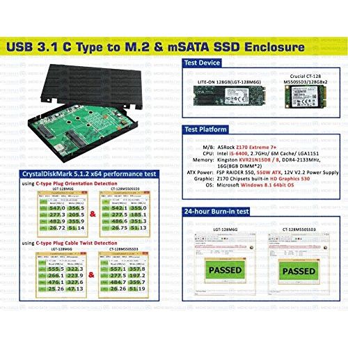  Micro SATA Cables USB 3.1 C Type to M.2 and mSATA 2.5 Inch SSD Enclosure - Alternative