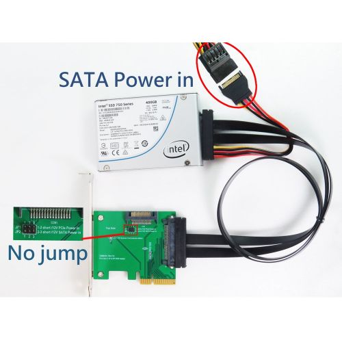  Micro SATA Cables PCIe x 4 to SFF-8639 U.2 Male with SATA Power Adapter