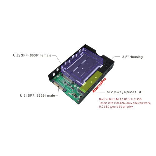  Micro SATA Cables 3.5 Inch SFF-8639 to U.2 M.2 NVMe SSD Caddy