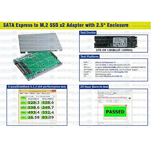  Micro SATA Cables SATA Express to M.2 B Key Dual Port Adapter with Dual SATA Port Cable