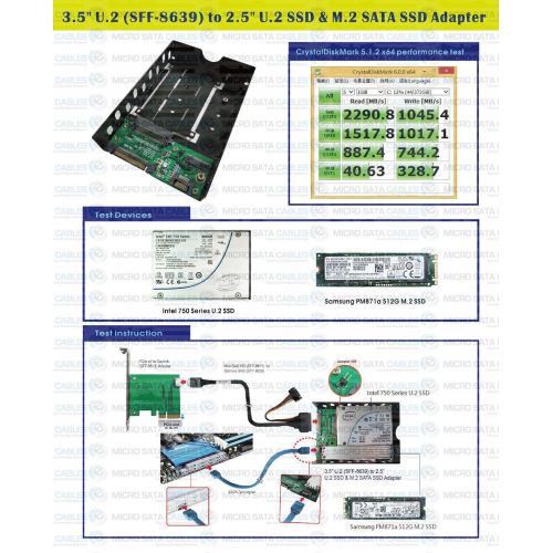  Micro SATA Cables U.2 Plus SATA 7 Pin to 2,5 Inch U.2 Plus M.2 SSD 3.5 Inch Caddy