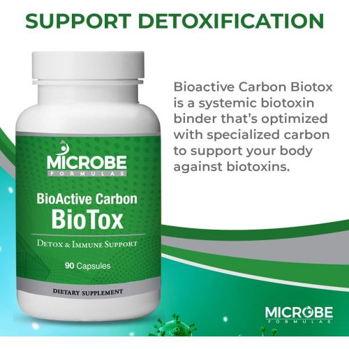  Microbe Formulas: BioActive Carbon BioTox - Dietary Supplement - Systemic Biotoxin BInder - 90 Capsules - Immune System Support- Increased Bonding - Unique Carbon Forms - No Filler