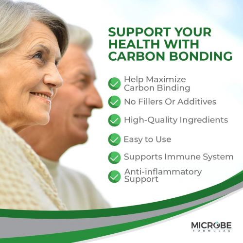  Microbe Formulas: BioActive Carbon BioTox - Dietary Supplement - Systemic Biotoxin BInder - 90 Capsules - Immune System Support- Increased Bonding - Unique Carbon Forms - No Filler