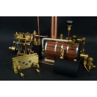 Microcosm Two-cylinder steam engine with Boiler With Brass Decelerating Box