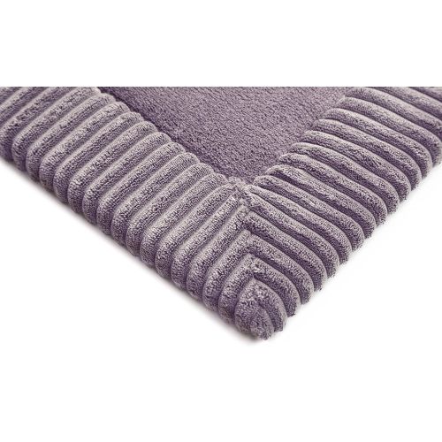  Microdry Ribbed Border Aerocore Collection Memory Foam Bath Rug 17 x 24 Lavender