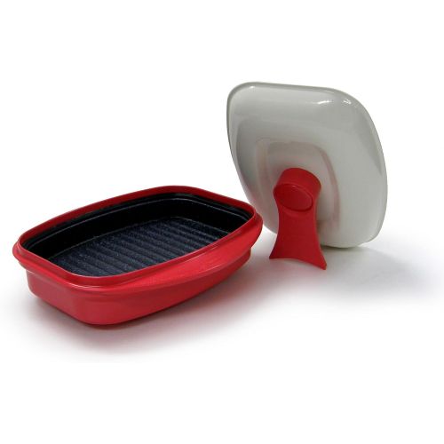  [아마존베스트]Microhearth Grill Pan for Microwave Cooking, Red