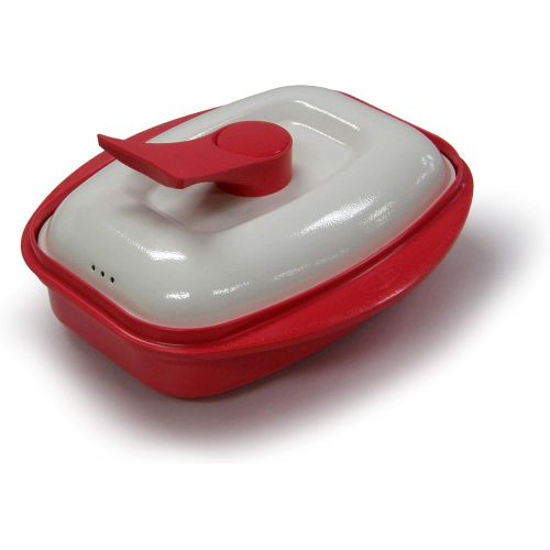  [아마존베스트]Microhearth Grill Pan for Microwave Cooking, Red