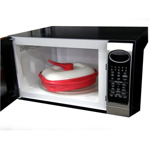  [아마존베스트]Microhearth Grill Pan for Microwave Cooking, Red