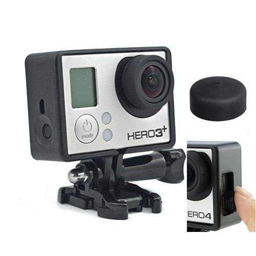  Micros2u micros2u Skeleton Open Side Schutzhuelle fuer Gopro HD Hero 3+ 4 mit Schutzkappe