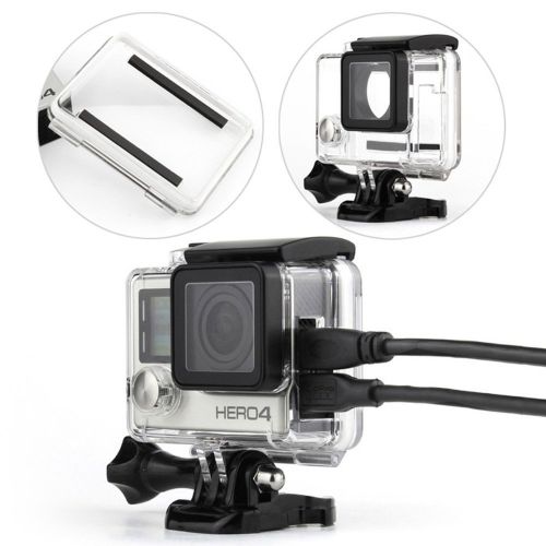  Micros2u micros2u Skeleton Open Side Schutzhuelle fuer Gopro HD Hero 3+ 4 mit Schutzkappe