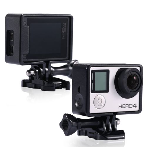  Micros2u micros2u Skeleton Open Side Schutzhuelle fuer Gopro HD Hero 3+ 4 mit Schutzkappe