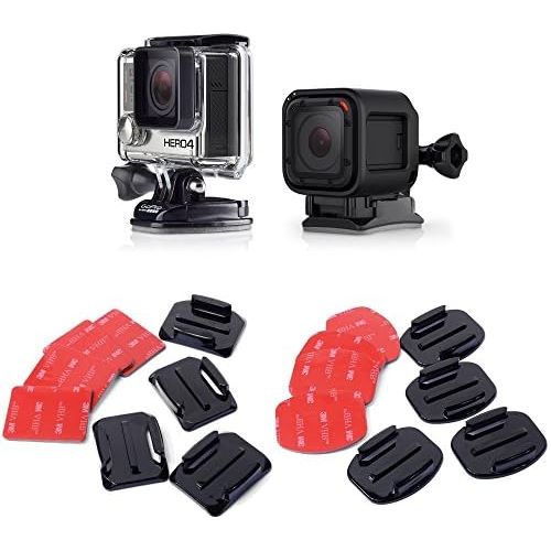  Micros2u micros2u 16 Stueck Helm 3M Klebepads Aufkleber flach gebogene Halterungen Zubehoer-Kit. Kompatibel mit GoPro HERO Session 7 6 5 4 3+ 3 Action-Kamera