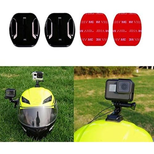  Micros2u micros2u 16 Stueck Helm 3M Klebepads Aufkleber flach gebogene Halterungen Zubehoer-Kit. Kompatibel mit GoPro HERO Session 7 6 5 4 3+ 3 Action-Kamera