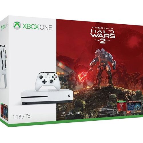  Microsoft Xbox One S 1TB Halo Wars 2 Bundle, White, 234-00128
