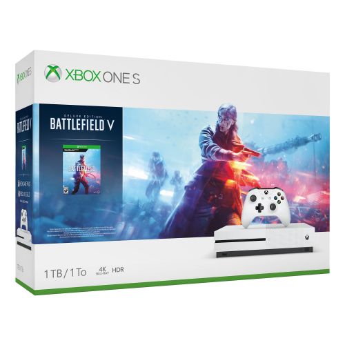  Microsoft Xbox One S 1TB Battlefield V Bundle, White, 234-00679