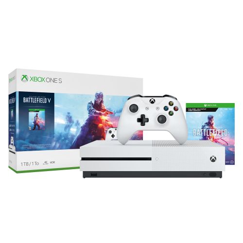 Microsoft Xbox One S 1TB Battlefield V Bundle, White, 234-00679