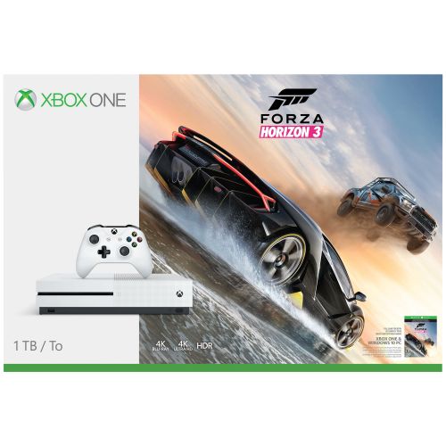  Microsoft Xbox One S 1TB Forza Horizon Bundle, White, 234-00105