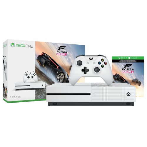  Microsoft Xbox One S 1TB Forza Horizon Bundle, White, 234-00105