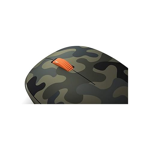  Microsoft Wireless Bluetooth Mouse Comfortable Design for PC/Laptop/Desktop, Right/Left Hand Use, 3-Buttons, Works with Mac/Windows Computers with Cleaning Cloth - Forest Camo, Green