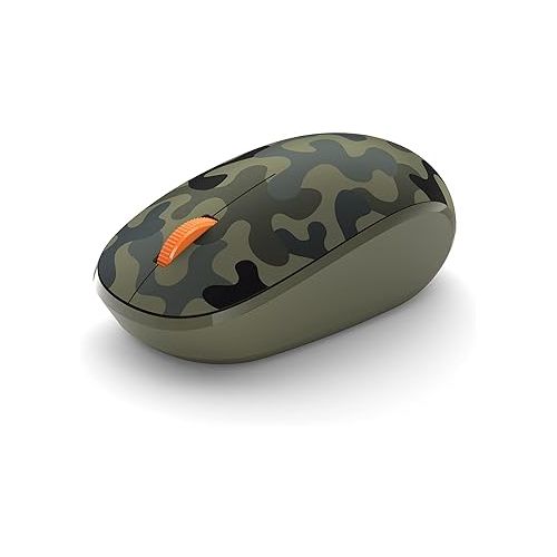  Microsoft Wireless Bluetooth Mouse Comfortable Design for PC/Laptop/Desktop, Right/Left Hand Use, 3-Buttons, Works with Mac/Windows Computers with Cleaning Cloth - Forest Camo, Green