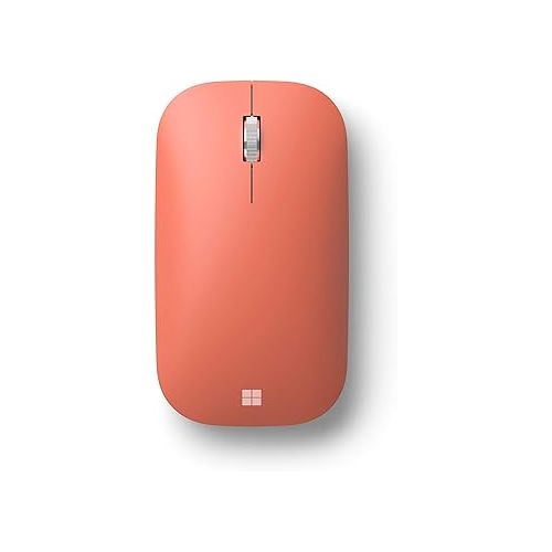  Microsoft Mobile Mouse - Peach. Comfortable Right/Left Hand Use with Metal Scroll Wheel, Wireless, Bluetooth for PC/Laptop/Desktop, works with Mac/Windows 8/10/11 Computers