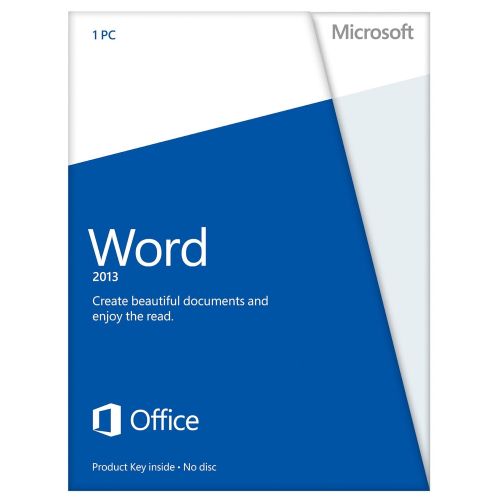  Microsoft Word 2013 Key Card (No Disc)