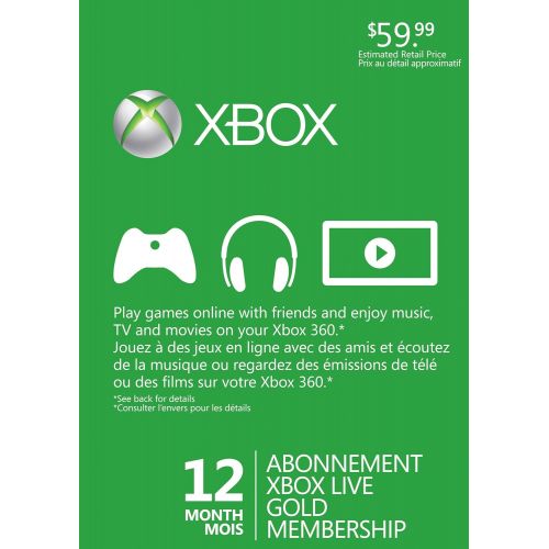  Microsoft Xbox 360 Live 12 Months Gold Card