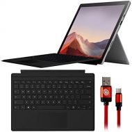 Microsoft QWU-00001 Surface Pro 7 12.3 inch Touch Intel i5-1035G4 8GB/128GB Platinum Bundle Surface Pro Signature Type Cover Keyboard Black and 3FT Type-C Charge & Sync USB Cable
