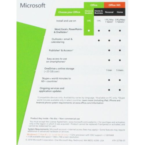 Microsoft Office Home and Student 2013 (1PC/1User)