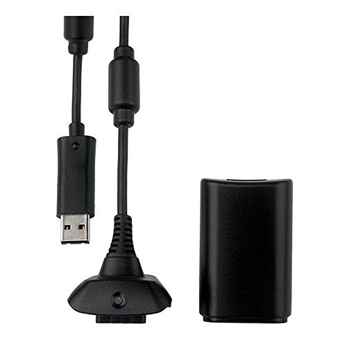  Microsoft Xbox 360 Black Play and Charge Kit