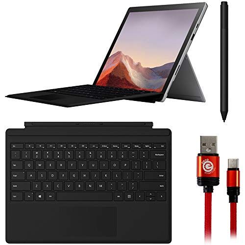  Microsoft QWU-00001 Surface Pro 7 12.3-inch Touch Intel i5-1035G4 8GB/128GB Kit, Platinum Bundle Surface Pen, Signature Type Cover and 3FT Braided Type-C Charge and Sync USB Cable