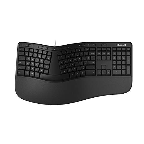  Microsoft Ergonomic Desktop Keyboard and Mouse Combo for Business, Matte Black