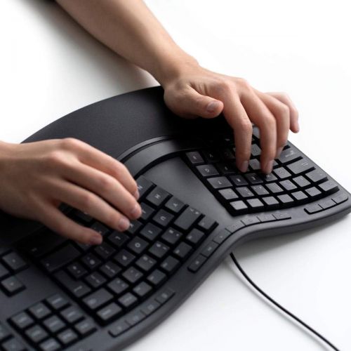  Microsoft Ergonomic Desktop Keyboard and Mouse Combo for Business, Matte Black