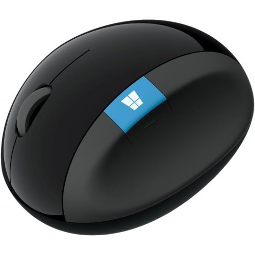  Microsoft Sculpt Ergonomic Mouse, Black - Wireless Mouse for Natural Wrist Comfort with 4-Way Scroll Wheel for PC/Laptop/Desktop, works with Mac/Windows 8/10/11 Computers
