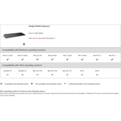  Microsoft Wedge Mobile Keyboard