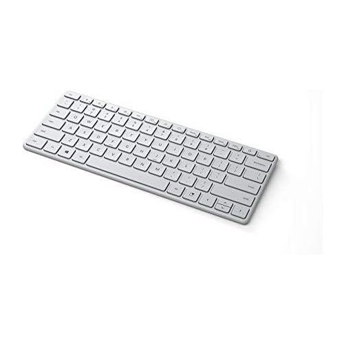  Microsoft Designer Compact Keyboard - Glacier. Standalone Wireless Bluetooth Keyboard. Compatible with Bluetooth Enabled PCs/Mac