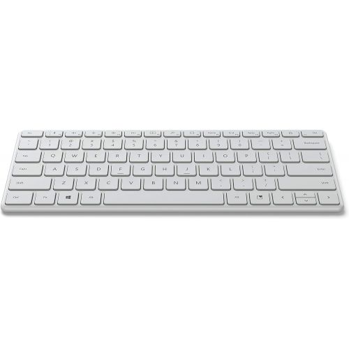  Microsoft Designer Compact Keyboard - Glacier. Standalone Wireless Bluetooth Keyboard. Compatible with Bluetooth Enabled PCs/Mac