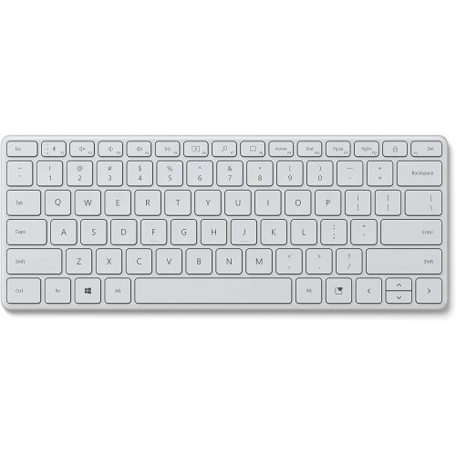  Microsoft Designer Compact Keyboard - Glacier. Standalone Wireless Bluetooth Keyboard. Compatible with Bluetooth Enabled PCs/Mac