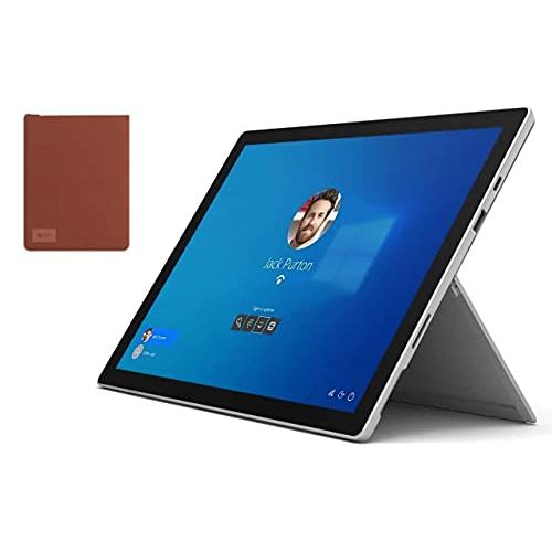  Newest Microsoft Surface Pro 7 12.3 Inch Touchscreen Tablet PC Intel 10th Gen Core i3 4GB RAM 128GB SSD Windows 10 Platinum (Latest Model) with Surface Pro Sleeve Poppy Red Bundle